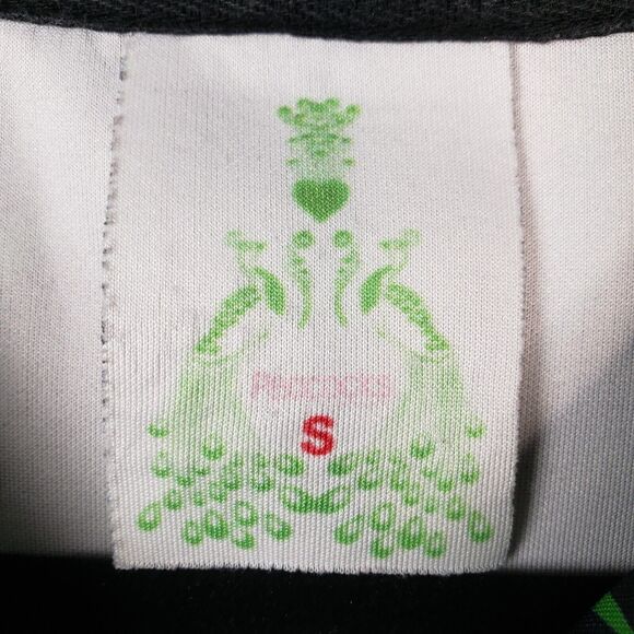 Peacocks Green Weed Leaf Hoodie S Black Green Zip Up Streetwear Y2K Skater 35x23 - Picture 8 of 8